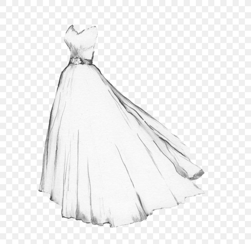 Elegant Off-shoulder A-line Designer Bridal Dress Sketch