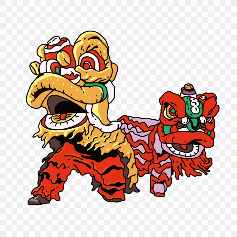 Lion Dance Chinese New Year Illustration, PNG, 1200x1200px, Lion Dance, Art, Cartoon, Chinese New Year, Chinese Zodiac Download Free