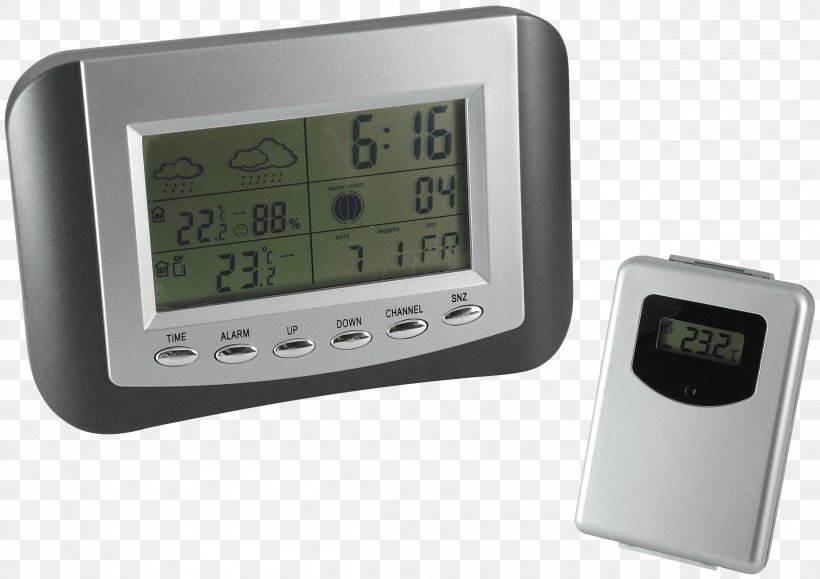 Weather Station Radio Clock Atmospheric Pressure Thermometer, PNG, 2311x1632px, Weather Station, Atmospheric Pressure, Clock, Comfort, Electronics Download Free