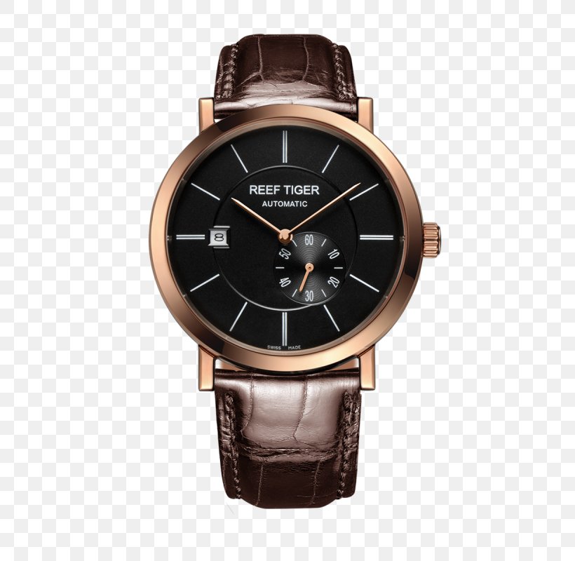 Automatic Watch Water Resistant Mark Watch Strap, PNG, 800x800px, Automatic Watch, Brand, Brown, Buckle, Calfskin Download Free