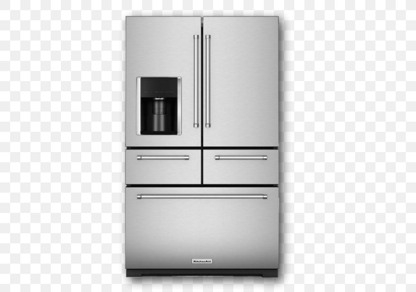 Refrigerator KitchenAid KRMF606E Home Appliance Auto-defrost, PNG, 768x576px, Refrigerator, Autodefrost, Door, Drawer, Freezers Download Free