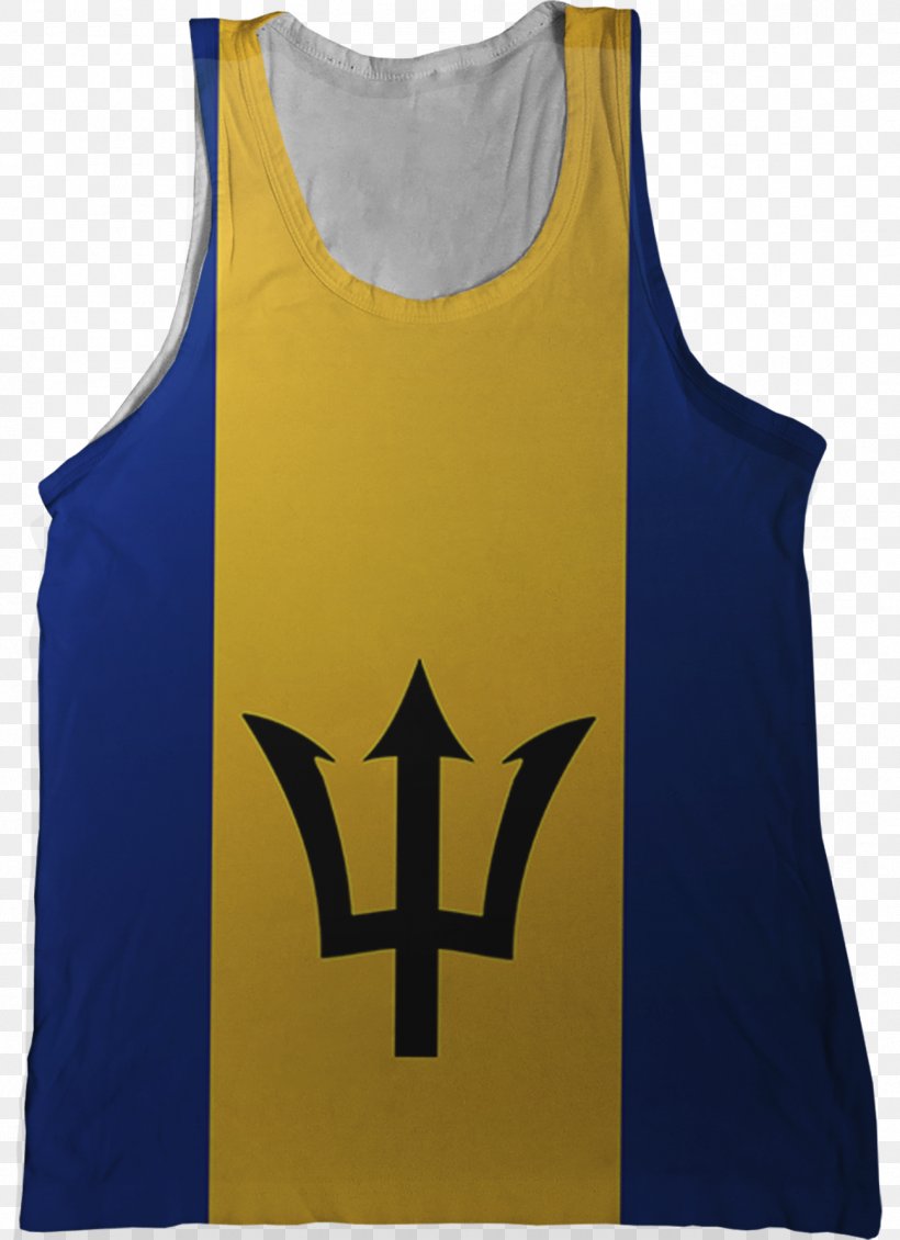 Flag Of Barbados National Flag T-shirt, PNG, 1296x1786px, Flag Of Barbados, Active Shirt, Active Tank, Barbados, Blue Download Free