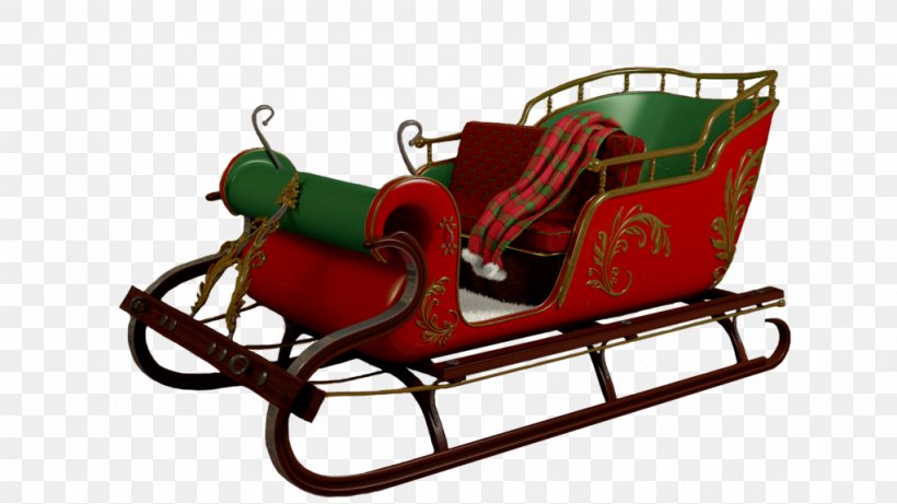 Rudolph Santa Claus Village Reindeer Sled, PNG, 1024x576px, Rudolph, Cart, Chair, Christmas, Digital Image Download Free
