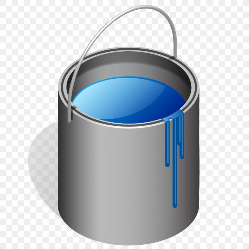 Paint Bucket Blue Clip Art, PNG, 1000x1000px, Paint, Blue, Brush, Bucket, Color Download Free