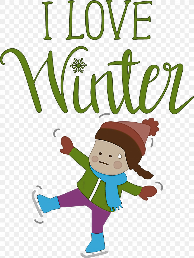 I Love Winter Winter, PNG, 2256x3000px, I Love Winter, Behavior, Cartoon, Character, Green Download Free