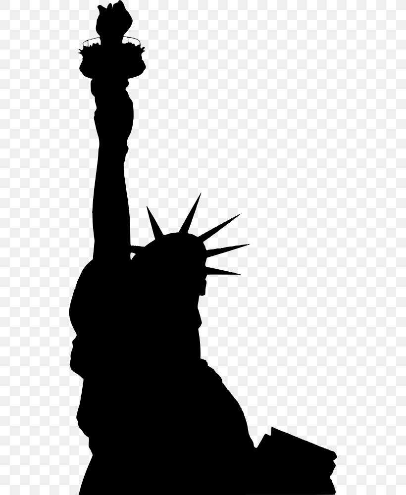 Statue Of Liberty Silhouette Photography, PNG, 542x1000px, Statue Of Liberty, Black And White, Drawing, Fictional Character, Hand Download Free