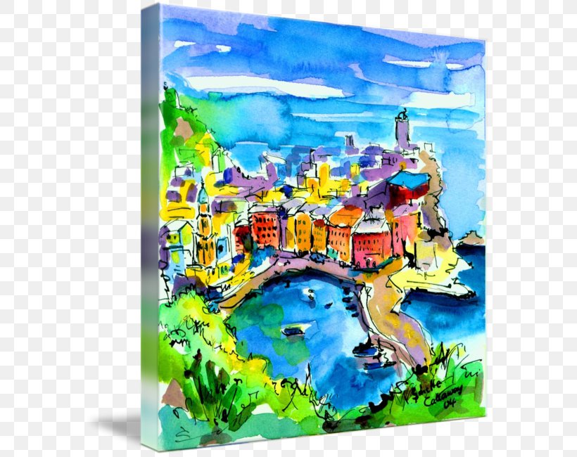 Watercolor Painting Vernazza Gallery Wrap, PNG, 578x650px, Painting, Acrylic Paint, Acrylic Resin, Art, Artwork Download Free
