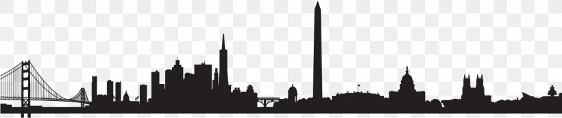 City Skyline Silhouette, PNG, 1601x339px, Silhouette, Blackandwhite, City, Cityscape, Human Settlement Download Free