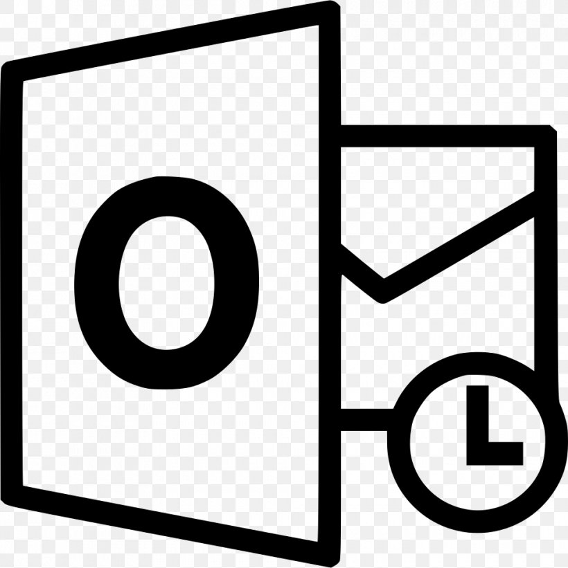 Outlook.com Microsoft Outlook Email, PNG, 980x982px, Outlookcom, Area, Black, Black And White, Brand Download Free
