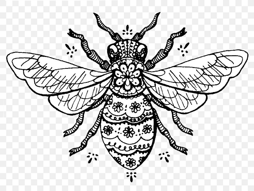 Western Honey Bee Insect Tattoo Bumblebee, PNG, 800x618px, Western Honey Bee, Arthropod, Bee, Blackandwhite, Bumblebee Download Free