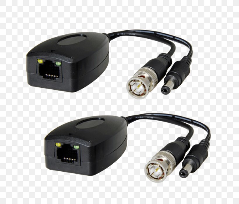 Twisted Pair Category 5 Cable Balun Analog High Definition Closed-circuit Television, PNG, 700x700px, Twisted Pair, Ac Adapter, Adapter, Analog High Definition, Analog Signal Download Free