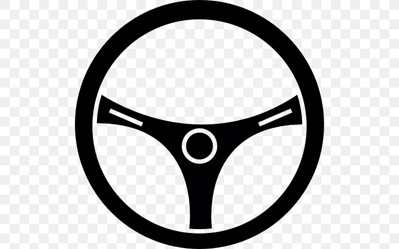 Black And White Monochrome Black, PNG, 512x512px, Motor Vehicle Steering Wheels, Black, Black And White, Brand, Computer Download Free