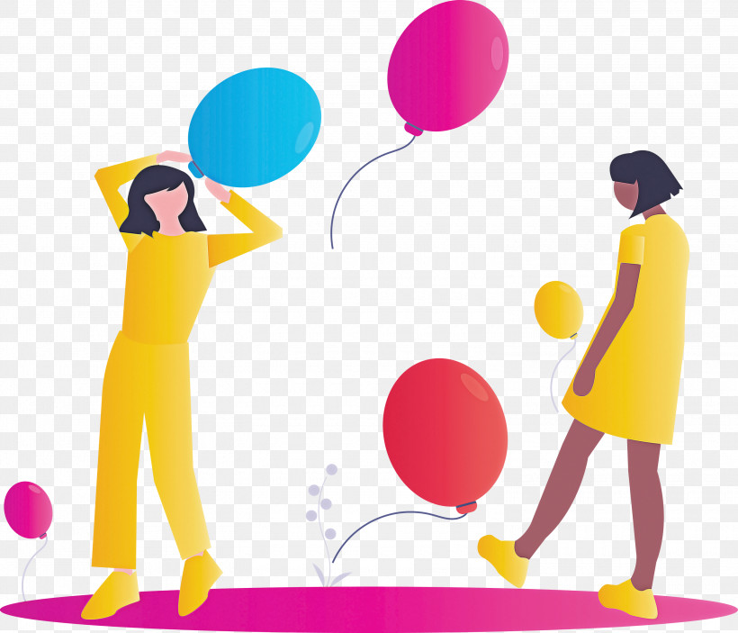Party Partying Woman, PNG, 3000x2572px, Party, Balloon, Conversation, Gesture, Interaction Download Free