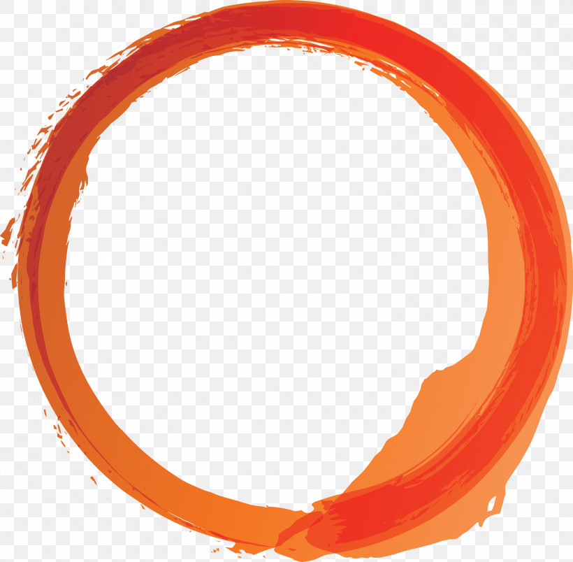 Orange, PNG, 3000x2945px, Brush Frame, Frame, Orange, Watercolor Frame Download Free