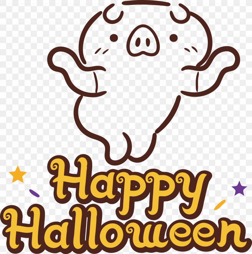 Happy Halloween, PNG, 2973x3000px, Happy Halloween, Behavior, Black, Cartoon, Happiness Download Free