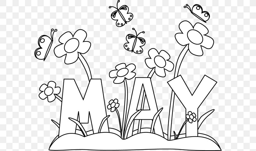 Coloring Book May Day Maypole May Devotions To The Blessed Virgin Mary, PNG, 600x486px, Coloring Book, Area, Art, Black, Black And White Download Free