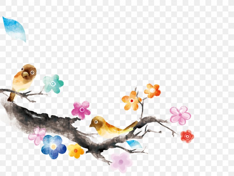 Flower Illustration, PNG, 1000x750px, Watercolor Painting, Art, Branch, Chinese New Year, Computer Software Download Free