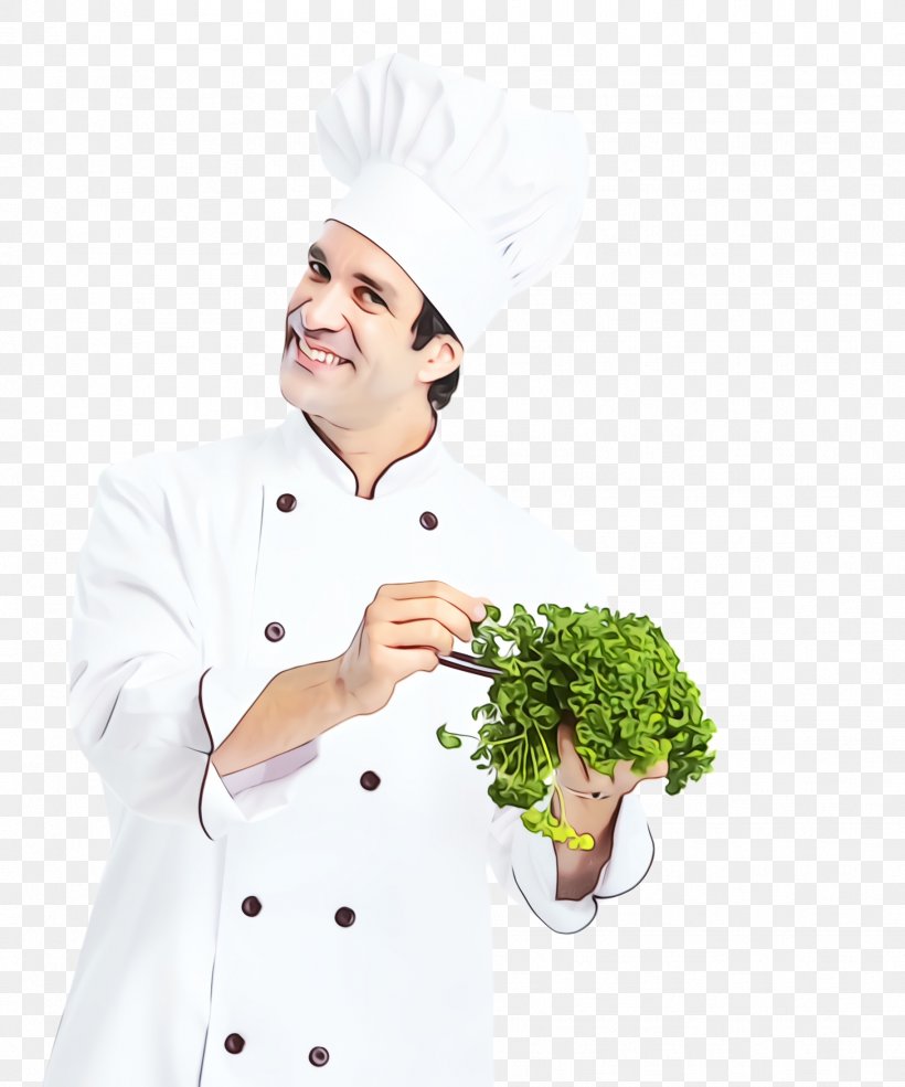 Chef's Uniform Cook Chef Vegetable Leaf Vegetable, PNG, 1824x2192px, Watercolor, Broccoli, Chef, Chefs Uniform, Cook Download Free