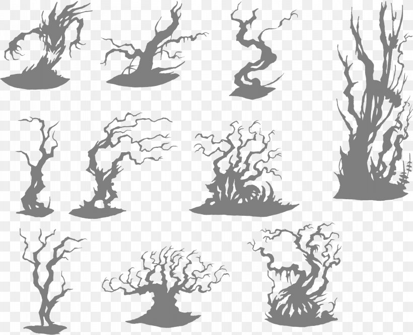 Drawing Tree Woody Plant, PNG, 2184x1776px, Drawing, Antler, Art, Black And White, Branch Download Free