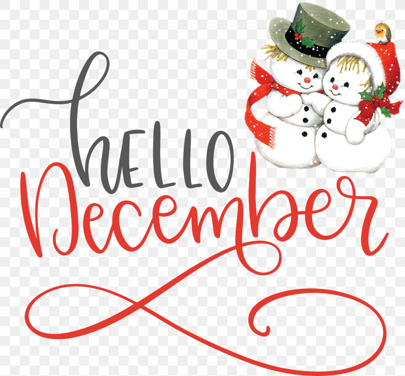 Hello December Winter December, PNG, 3000x2786px, Hello December, Christmas Day, Christmas Ornament, Christmas Ornament M, Christmas Tree Download Free
