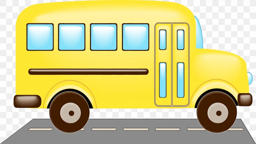 School Bus Cartoon, PNG, 2605x1474px, Watercolor, Bus, Car, Coach, Higer Bus Download Free