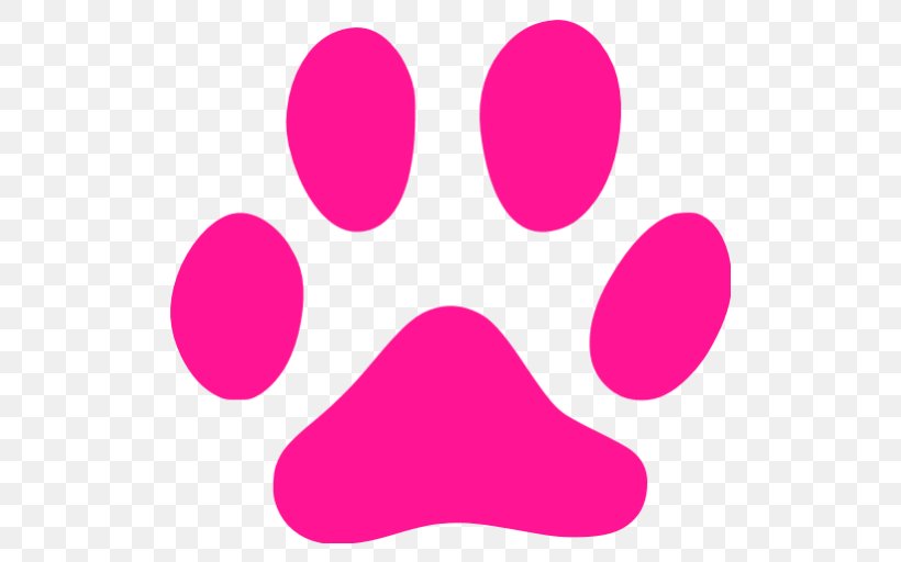 Pink Cat Footprint Paw Clip Art, PNG, 512x512px, Pink Cat, Blue, Color, Foot, Footprint Download Free