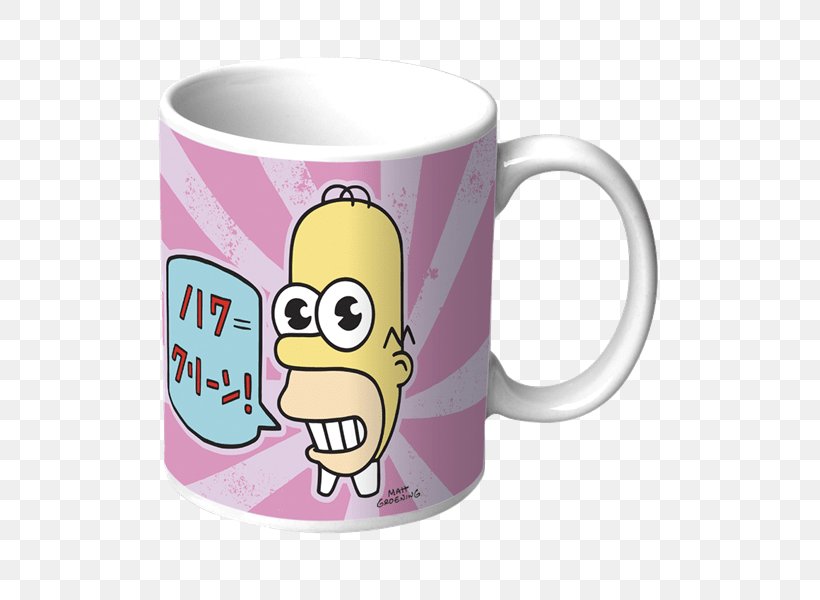 Mug Homer Simpson Coffee Cup YouTube Ceramic, PNG, 600x600px, Mug, Ceramic, Coffee Cup, Cup, Drinkware Download Free