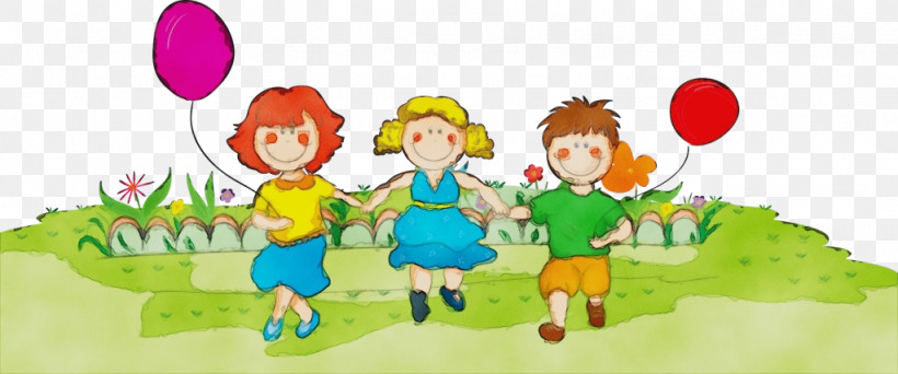 Child Cartoon People Play Green, PNG, 1024x428px, Watercolor, Animation, Cartoon, Child, Child Art Download Free