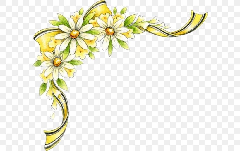Flower Ribbon Silk Yellow Clip Art, PNG, 600x519px, Flower, Artwork, Branch, Cut Flowers, Daisy Download Free