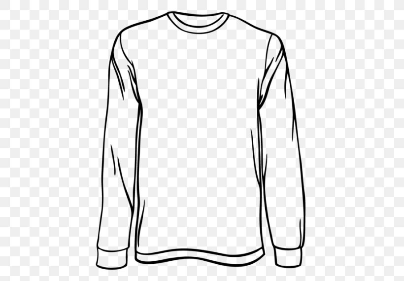 Long-sleeved T-shirt Hoodie, PNG, 570x570px, Tshirt, Area, Black, Black And White, Blouse Download Free