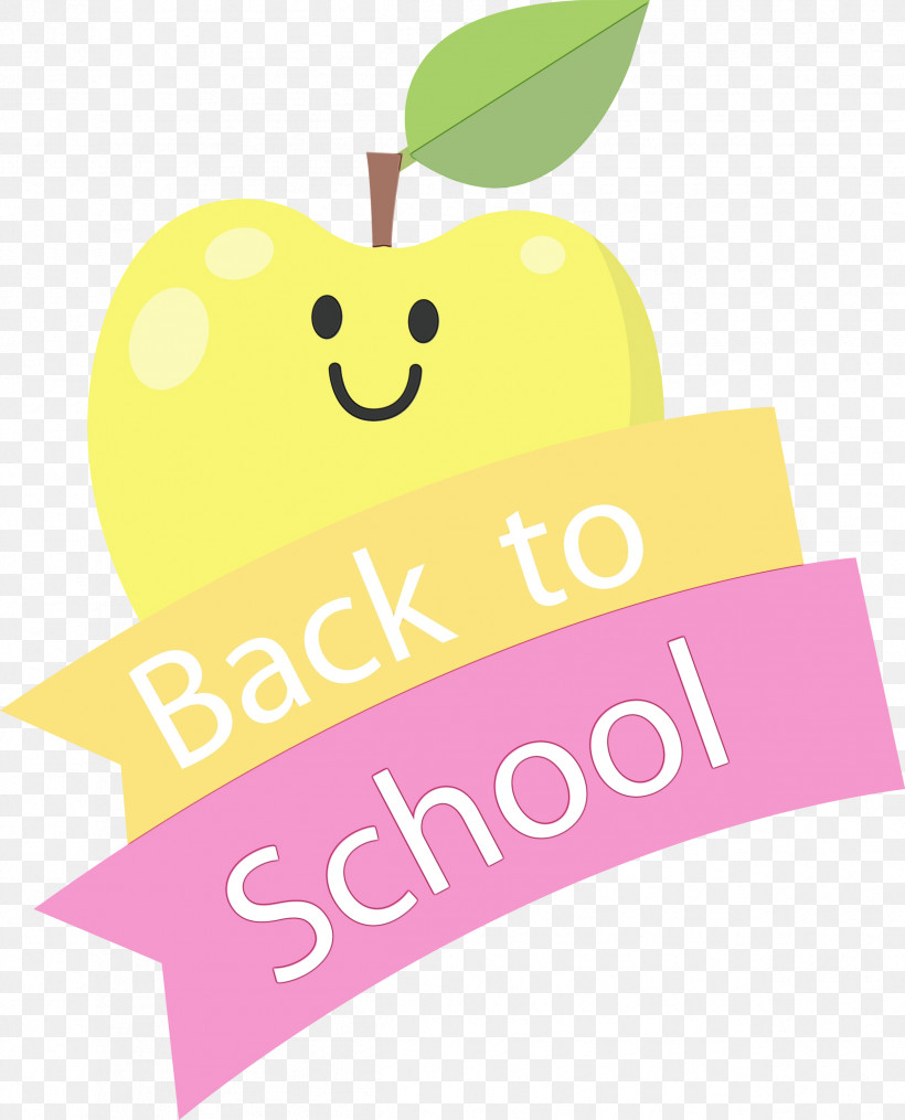 Logo Yellow Cartoon Smiley Line, PNG, 2422x3000px, Back To School, Cartoon, Fruit, Geometry, Happiness Download Free