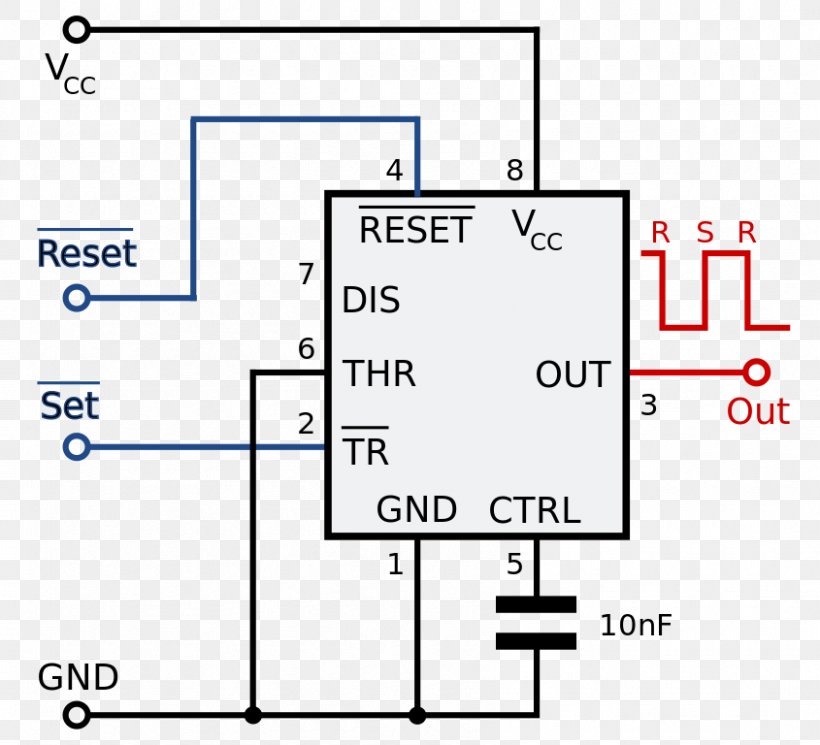 555 Timer IC Integrated Circuits & Chips Multivibrator Monostable, PNG, 845x768px, 555 Timer Ic, Analog Signal, Area, Circuit Component, Diagram Download Free