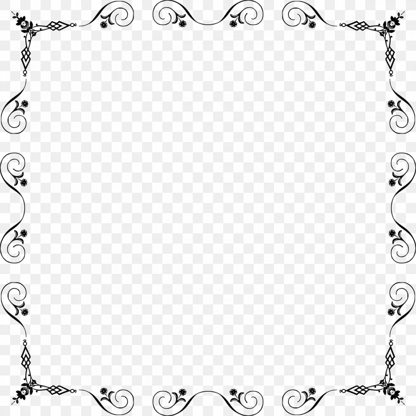 Borders And Frames Picture Frames Clip Art, PNG, 2324x2324px, Borders And Frames, Area, Black, Black And White, Body Jewelry Download Free