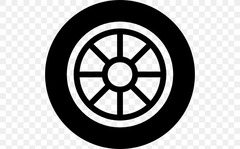 Car Radial Tire Automobile Repair Shop Rim, PNG, 512x512px, Car, Area, Automobile Repair Shop, Black And White, Brand Download Free
