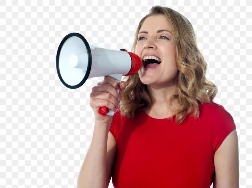 Stock Photography Female Screaming Megaphone Woman, PNG, 3870x2886px, Stock Photography, Alamy, Audio, Audio Equipment, Communication Download Free