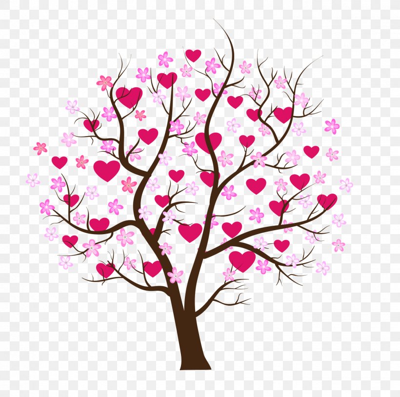 Tree Heart Clip Art, PNG, 1419x1409px, Tree, Art, Blossom, Branch, Cherry Blossom Download Free