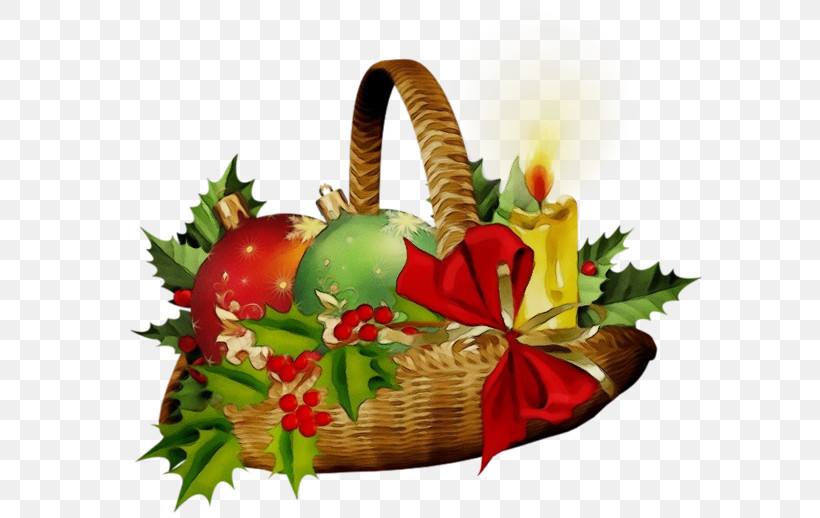 Christmas Ornament, PNG, 600x518px, Watercolor, Basket, Christmas Ornament, Food, Garnish Download Free