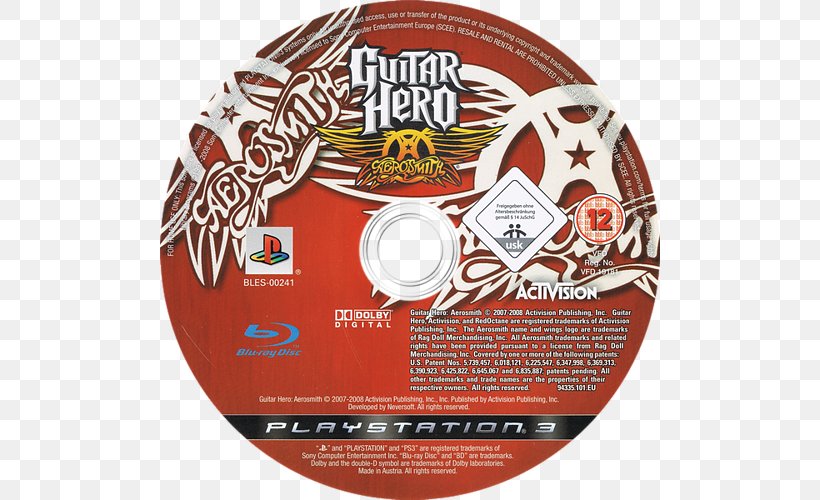 Guitar Hero: Aerosmith Guitar Hero World Tour Guitar Hero III: Legends Of Rock PlayStation 2 Guitar Hero Smash Hits, PNG, 500x500px, Guitar Hero Aerosmith, Compact Disc, Dvd, Game, Guitar Download Free
