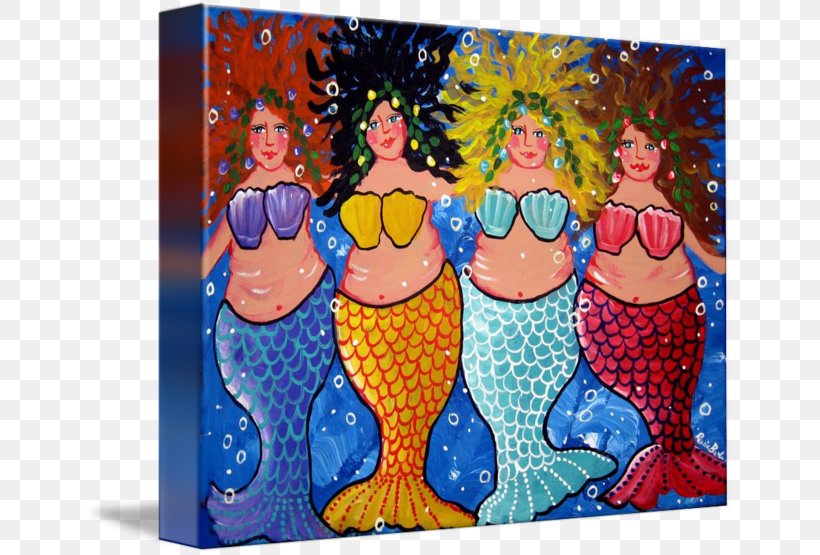 Mermaid Artist Painting Canvas Print, PNG, 650x555px, Mermaid, Art, Artist, Canvas, Canvas Print Download Free