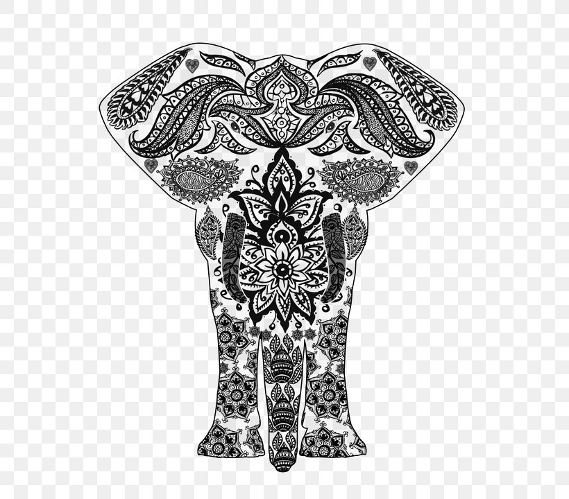 Mandala Drawing Elephant, PNG, 706x720px, Mandala, Art, Black And White, Color, Coloring Book Download Free
