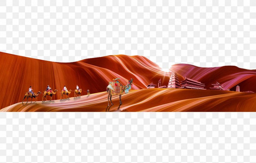 One Belt One Road Initiative Camel Silk Road, PNG, 939x600px, One Belt One Road Initiative, Camel, Desert, Designer, Orange Download Free