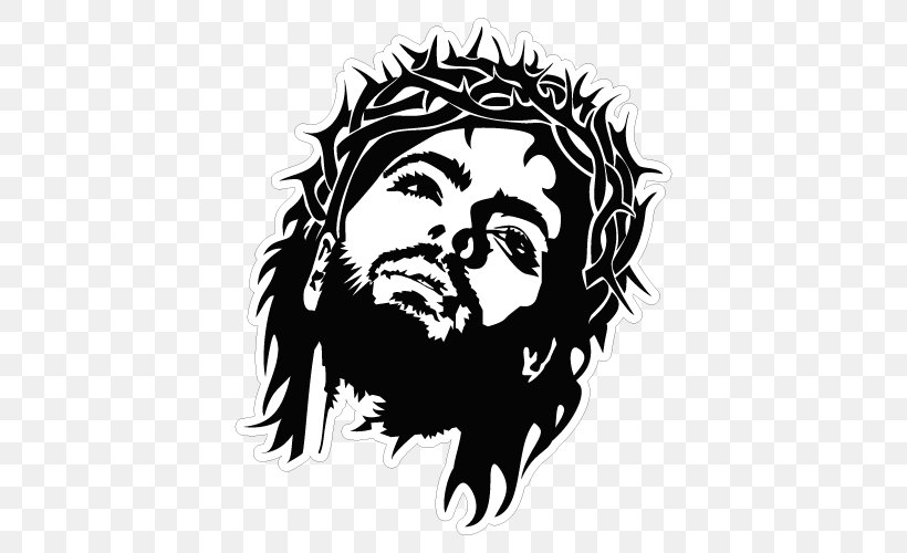 Vector Graphics Christianity Holy Face Of Jesus Image, PNG, 500x500px, Christianity, Art, Black, Black And White, Christian Cross Download Free
