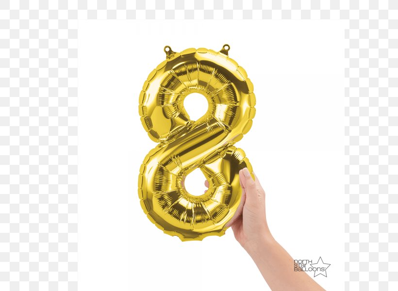 Toy Balloon Gold Number Birthday, PNG, 600x600px, Balloon, Aluminium, Atmosphere Of Earth, Birthday, Brass Download Free