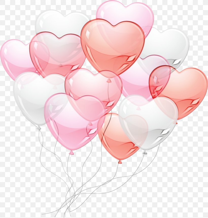 Valentine's Day, PNG, 1011x1063px, Watercolor, Balloon, Heart, Love, Material Property Download Free