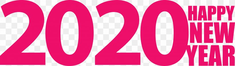Happy New Year 2020 Happy 2020 2020, PNG, 3868x1090px, 2020, Happy New Year 2020, Happy 2020, Love, Magenta Download Free