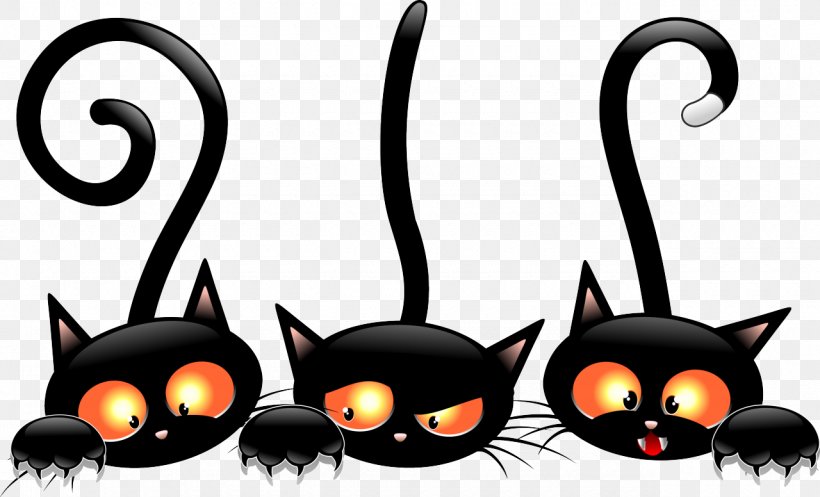 Black Cat Kitten Halloween Clip Art, PNG, 1280x776px, Cat, Black Cat, Carnivoran, Cat Like Mammal, Fictional Character Download Free