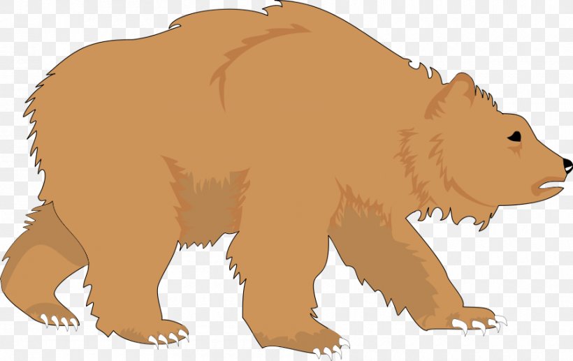 Brown Bear American Black Bear Polar Bear Clip Art, PNG, 900x568px, Watercolor, Cartoon, Flower, Frame, Heart Download Free