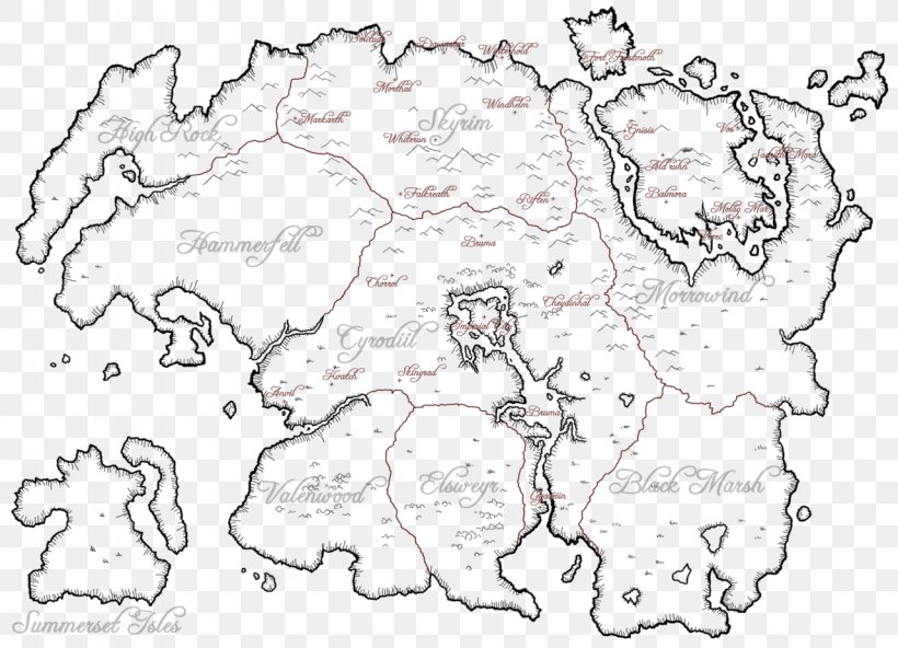 Blank Map The Elder Scrolls III: Morrowind Tamriel Atlas, PNG, 1280x925px, Map, Area, Artwork, Atlas, Black And White Download Free
