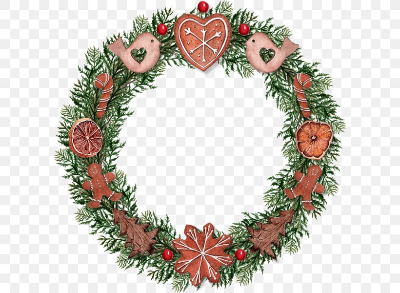 Christmas Ornament Wreath, PNG, 600x600px, Christmas Ornament, Christmas, Christmas Decoration, Conifer, Decor Download Free