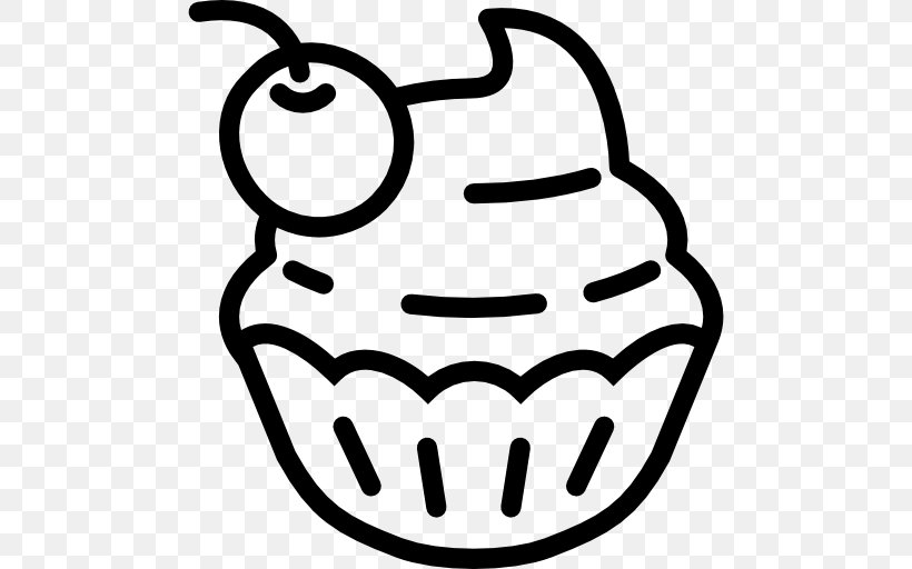 Cupcake Muffin Bakery Dessert Clip Art, PNG, 512x512px, Cupcake, Bakery, Baking, Black And White, Cake Download Free
